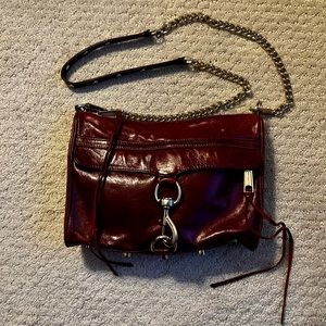 Rebecca Minkoff Burgundy and gold crossbody bag